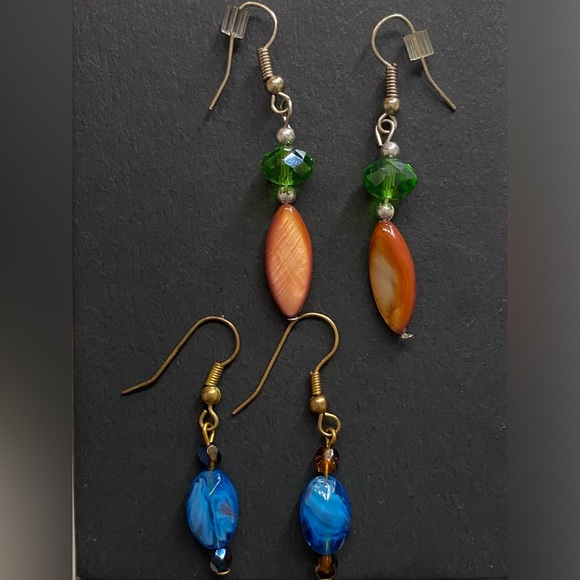Bohemian Colorful Beaded Dangle Earrings Set - Picture 1 of 9